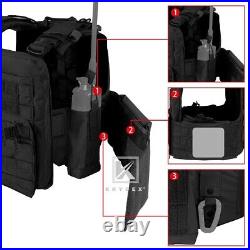 KRYDEX CPC Plate Carrier Tactical Heavy Duty Vest with Mag Pouch MOLLE Black