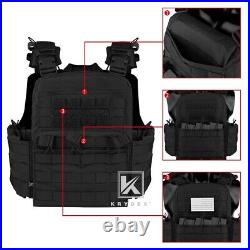 KRYDEX CPC Plate Carrier Tactical Heavy Duty Vest with Mag Pouch MOLLE Black