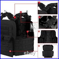 KRYDEX CPC Plate Carrier Tactical Heavy Duty Vest with Mag Pouch MOLLE Black