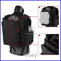 KRYDEX CPC Plate Carrier Tactical Heavy Duty Vest with Mag Pouch MOLLE Black