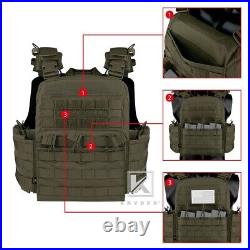 KRYDEX CPC Plate Carrier Tactical Heavy Duty Vest with Mag Pouch MOLLE Green