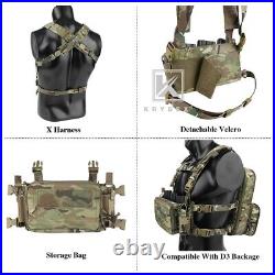 KRYDEX D3CR Chest Rig Harness Mag Pouches & D3 Flatpack Backpack Rucksack Camo