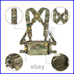 KRYDEX D3CR Chest Rig Harness Mag Pouches & D3 Flatpack Backpack Rucksack Camo