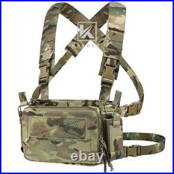 KRYDEX D3CR Chest Rig Harness Mag Pouches & D3 Flatpack Backpack Rucksack Camo