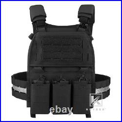 KRYDEX FCPC V5 Plate Carrier Tactical Vest Tegris Cummerbund KTAR Front Flap BK