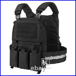 KRYDEX FCPC V5 Plate Carrier Tactical Vest Tegris Cummerbund KTAR Front Flap BK