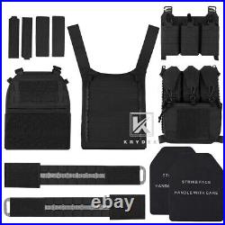 KRYDEX FCPC V5 Plate Carrier Tactical Vest Zip-On Back Panel Banger Black