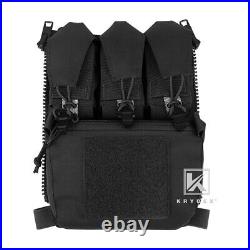 KRYDEX FCPC V5 Plate Carrier Tactical Vest Zip-On Back Panel Banger Black