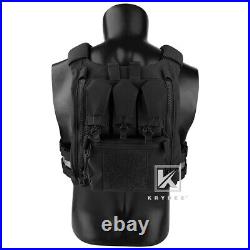 KRYDEX FCPC V5 Plate Carrier Tactical Vest Zip-On Back Panel Banger Black