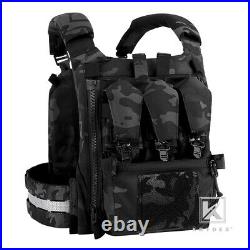 KRYDEX FCPC V5 Plate Carrier Tactical Vest with Zip On Back Panel Banger Black MC