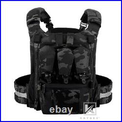 KRYDEX FCPC V5 Plate Carrier Tactical Vest with Zip On Back Panel Banger Black MC