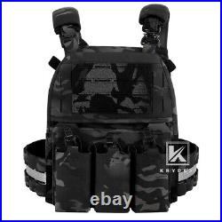 KRYDEX FCPC V5 Plate Carrier Tactical Vest with Zip On Back Panel Banger Black MC