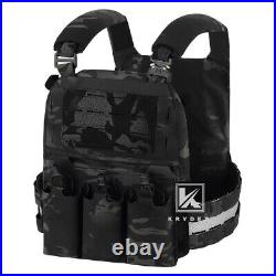 KRYDEX FCPC V5 Plate Carrier Tactical Vest with Zip On Back Panel Banger Black MC