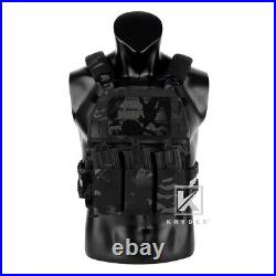 KRYDEX FCPC V5 Plate Carrier Tactical Vest with Zip On Back Panel Banger Black MC