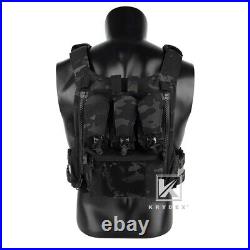 KRYDEX FCPC V5 Plate Carrier Tactical Vest with Zip On Back Panel Banger Black MC