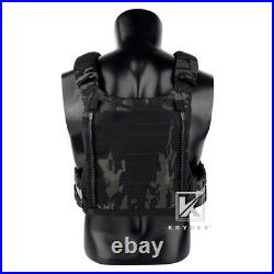 KRYDEX FCPC V5 Plate Carrier Tactical Vest with Zip On Back Panel Banger Black MC