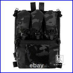 KRYDEX FCPC V5 Plate Carrier Tactical Vest with Zip On Back Panel Banger Black MC