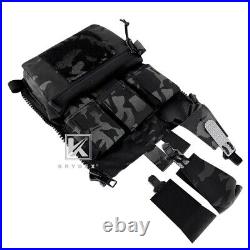 KRYDEX FCPC V5 Plate Carrier Tactical Vest with Zip On Back Panel Banger Black MC