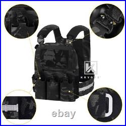 KRYDEX FCPC V5 Plate Carrier Tactical Vest with Zip On Back Panel Banger Black MC