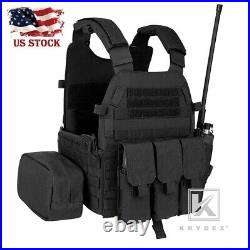 KRYDEX LBT-6094A Plate Carrier Tactical Body Armor Combat Vest with Pouch Black