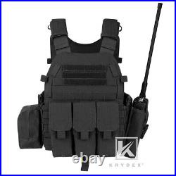 KRYDEX LBT-6094A Plate Carrier Tactical Body Armor Combat Vest with Pouch Black