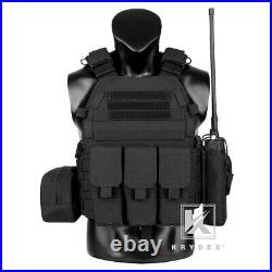 KRYDEX LBT-6094A Plate Carrier Tactical Body Armor Combat Vest with Pouch Black