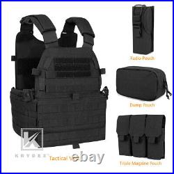 KRYDEX LBT-6094A Plate Carrier Tactical Body Armor Combat Vest with Pouch Black