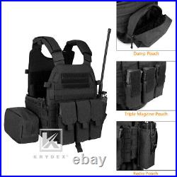 KRYDEX LBT-6094A Plate Carrier Tactical Body Armor Combat Vest with Pouch Black