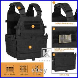 KRYDEX LBT-6094A Plate Carrier Tactical Body Armor Combat Vest with Pouch Black