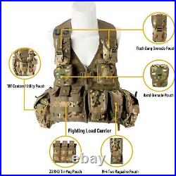 Military Molle II Tactical Rucksack Assault Pack FLC Combat Vest Multicam