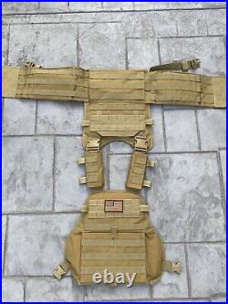 NEW Coyote tan Tactical Vest Plate carrier with 2 Curved 11x14 Plates Lvl III