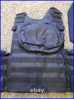 NEW Tactical vest plate carrier (Black) with plates