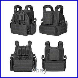 Outdoor Tactical Vest Airsof Vest for Men One Size Black