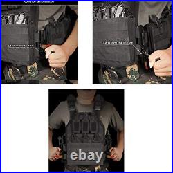 Outdoor Tactical Vest Airsof Vest for Men One Size Black