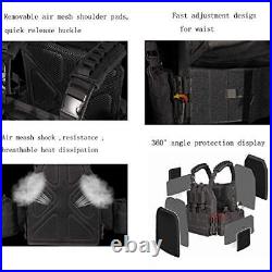 Outdoor Tactical Vest Airsof Vest for Men One Size Black