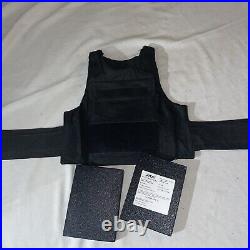 RTS Tactical Bullet Proof Vest w Two Level IV Ceramic Plate Insert Size 6x8