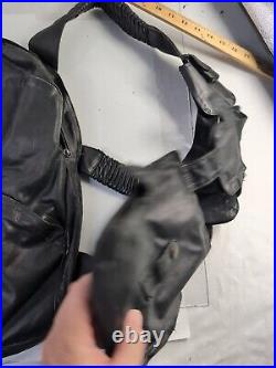 Rare! Vintage TKO Leather Tactical Vest Backpack Black Pouches Cartridge Holders