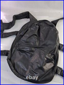 Rare! Vintage TKO Leather Tactical Vest Backpack Black Pouches Cartridge Holders