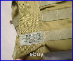 S. O. Tech Tactical Military Medical Assault Harness Chest Rig Hydration GP Pouch