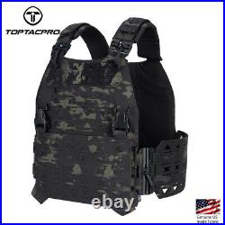 TOPTACPRO Tactical Vest JKC Airsoft Plate Carrier Laser Magnetic Buckle Hunting