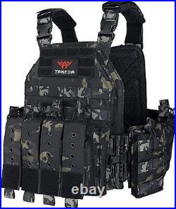 Tactical Military Vest Firearm Pistol Mag Plate Carrier Quick Release Adults New