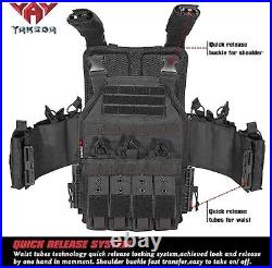 Tactical Military Vest Firearm Pistol Mag Plate Carrier Quick Release Adults New