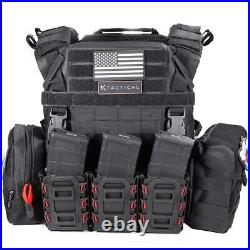 Tactical Plate Carrier KIT Loadout Molle Padded Breathable Mesh Black Ktactical