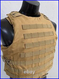 Tactical Plate Carrier Vest FREE Made With Kevlar Plates 3a Inserts Fits Ar500