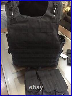 Tactical Plate Carrier Vest FREE Made With Kevlar Plates 3a Inserts Fits Ar500