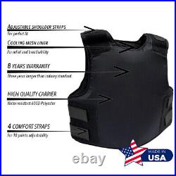 Tactical Soft Armored Ballistic Body IIIA Armor Vests Made in USA Black