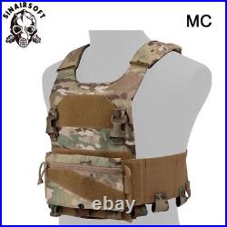 Tactical Vest Lightweight Plate Carrier Body Armor Chest Rig with Drop & Mag Pouch