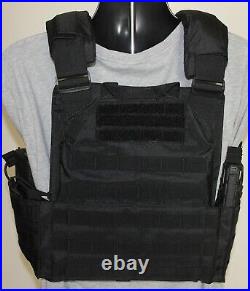 Tactical Vest Plate Carrier with(2) 10 x12 Lvl 3+AR500 plates- trauma pads-pouches