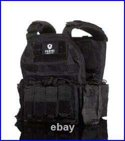 Tactical Vest Plate Carrier with(2) 10 x12 Lvl 3+AR500 plates- trauma pads-pouches