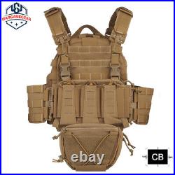 Tactical Vest Tubes Quick Release Plate Carrier MOLLE with Dump Sub Mag Pouch